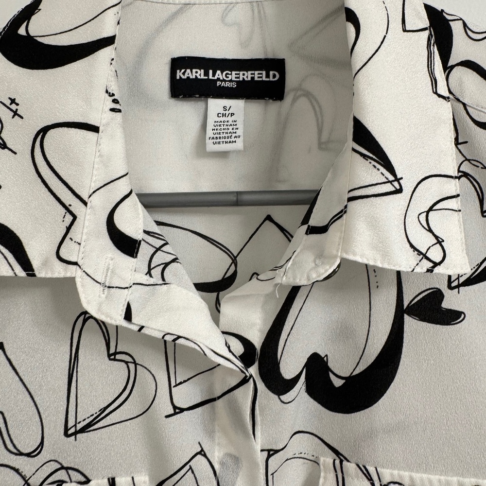 Karl Lagerfeld Paris Long sleeve bottom Shirt- Like New, size S
